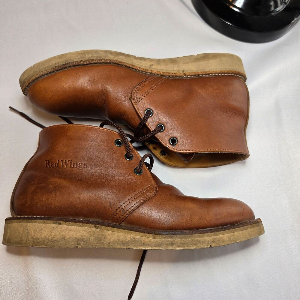 Red Wing Shoes Boots Mens Size 9 Brown Leather 595 Chukka Vibram USA Workwear